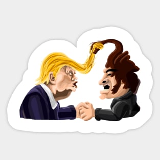 Donald Trump x Javier Milei hair duel Sticker